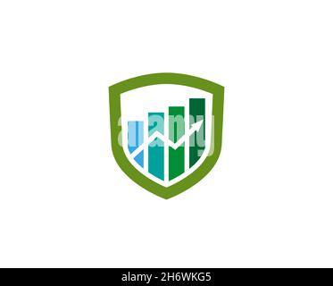 Creative Shield Statistic Chart Arrow Logo Design Vector Symbol Illustration Stock Vector