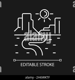 Valley white linear icon for dark theme Stock Vector Image & Art - Alamy