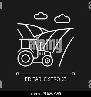 Cropland white linear icon for dark theme Stock Vector Image & Art - Alamy