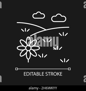 Grassland white linear icon for dark theme Stock Vector Image & Art - Alamy