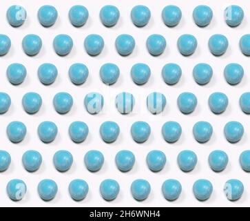 collection of sea stones. isolated seamless pattern of turquoise color pebble stone on white background. Stock Photo