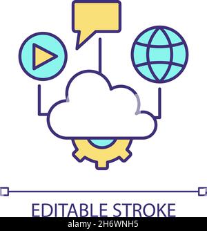 Cloud computing RGB color icon Stock Vector