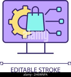 Digital product management RGB color icon Stock Vector