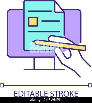 Digital writing RGB color icon Stock Vector
