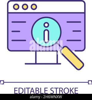 Researching information online RGB color icon Stock Vector