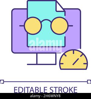 Speed reading RGB color icon Stock Vector