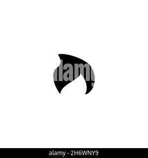 Man hair flat icon. Simple style man barber poster background symbol. Logo design element. T-shirt printing. Vector for sticker. Stock Vector