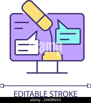 Digital oratory RGB color icon Stock Vector