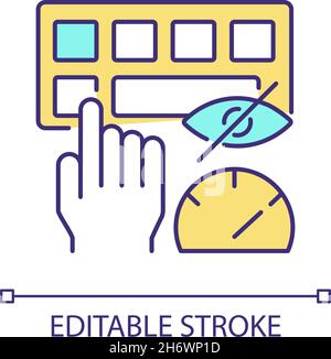 Touch typing RGB color icon Stock Vector