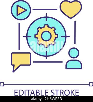 Focus and attention management RGB color icon Stock Vector