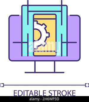 User experience design RGB color icon Stock Vector