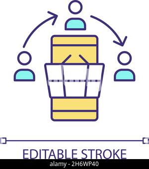 Social selling strategy RGB color icon Stock Vector