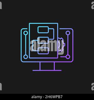 Digital project management gradient vector icon for dark theme Stock Vector