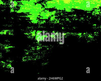 Grunge bright neon background. Green scuffs on a black wall. Stock Vector