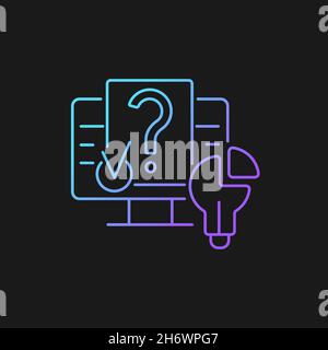 Digital problem solving gradient vector icon for dark theme Stock Vector