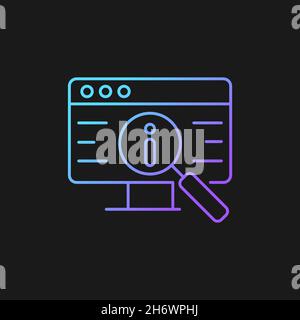 Researching information online gradient vector icon for dark theme Stock Vector