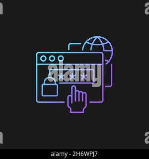 Digital foundation skills gradient vector icon for dark theme Stock Vector