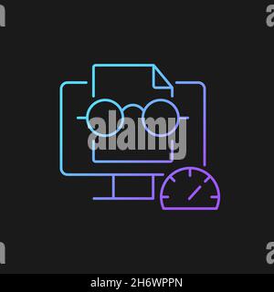 Speed reading gradient vector icon for dark theme Stock Vector