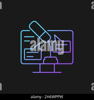 Digital oratory gradient vector icon for dark theme Stock Vector