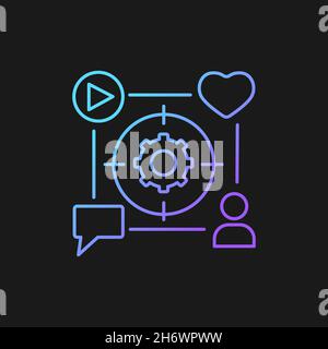 Focus and attention management gradient vector icon for dark theme Stock Vector