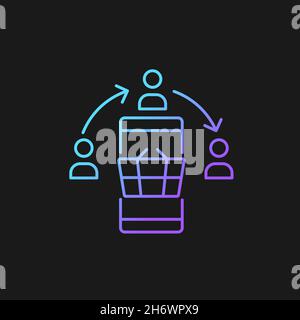 Social selling strategy gradient vector icon for dark theme Stock Vector