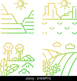 Landforms linear icons set Stock Vector Image & Art - Alamy