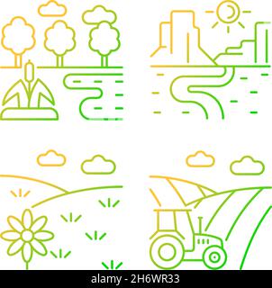 Land types gradient linear vector icons set Stock Vector Image & Art ...
