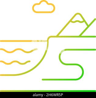 Coastal land gradient vector icon for dark theme Stock Vector Image ...