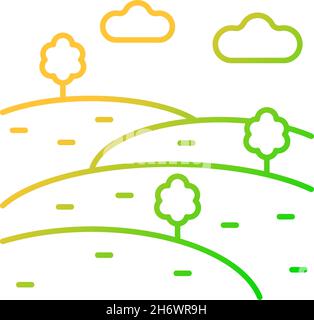 Hills gradient linear vector icon Stock Vector