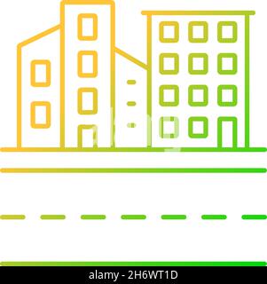 Urban land gradient linear vector icon Stock Vector