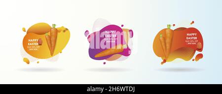 Easter sale, collection colorful banners with Easter symbols. Stock Vector