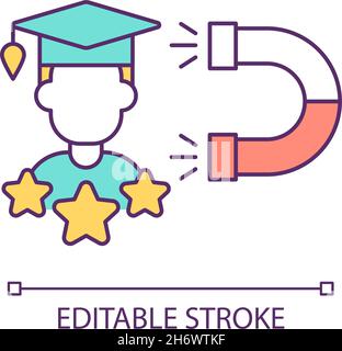 Attract students RGB color icon Stock Vector