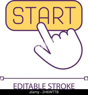Start button click RGB color icon Stock Vector
