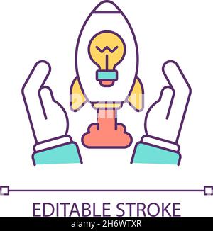 Startup idea RGB color icon Stock Vector