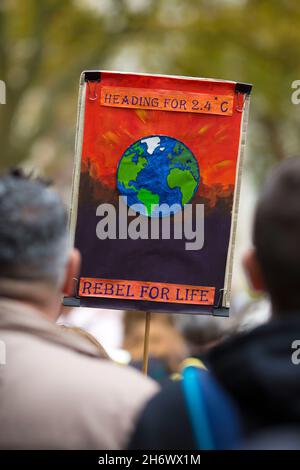 Climate activists rally during Extinction Rebellion’s Rise and Rebel March in central London. Stock Photo