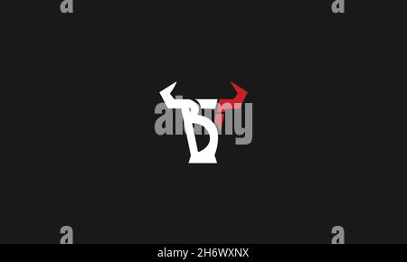 LETTER B BULL LOGO WITH NEGATIVE SPACE EFFECT FOR LOGO DESIGN AND ILLUSTRATION USE Stock Vector