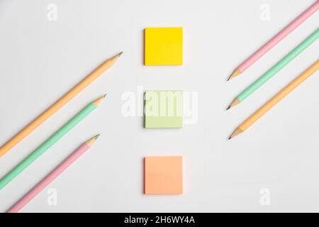 Flashy School Office Supplies, Bright Teaching Learning Collections Stock Photo