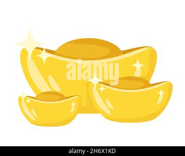 icon of a golden China coins ingots. Stock Vector