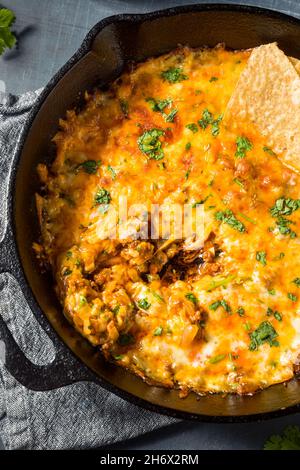 Homemade Mexican Chorizo Queso Oaxaca Dip With Tortilla Chips Stock ...