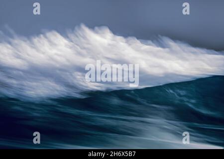 clouds and sea in motion captured with moving camera Stock Photo