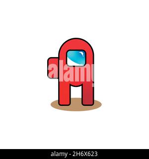 Imposter flat icon. Simple style among us game poster background symbol. Logo design element. T-shirt printing. Vector for sticker. Stock Vector