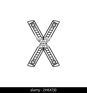 X flat icon. Simple style danger poster background symbol. Exit or remove button. Logo design element. T-shirt printing. Vector for sticker. Stock Vector
