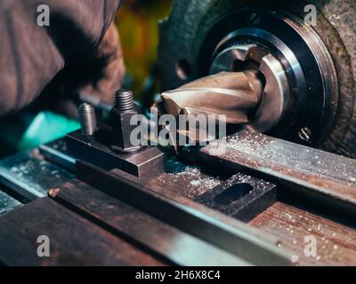 Old machine in the garage workshop, hobby Stock Photo