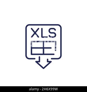 download xls document line icon Stock Vector