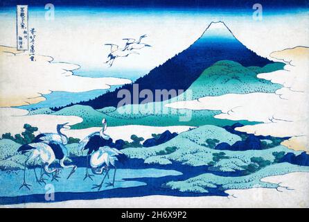 Hokusai. Umezawa Manor in Sagami Province  by Katsushika Hokusai (葛飾 北斎, c. 1760-1849), polychrom woodblock print, ink and color on paper, c. 1830-32, from the series Thirty-six Views of Mount Fuji (Fugaku sanjūrokkei) Stock Photo