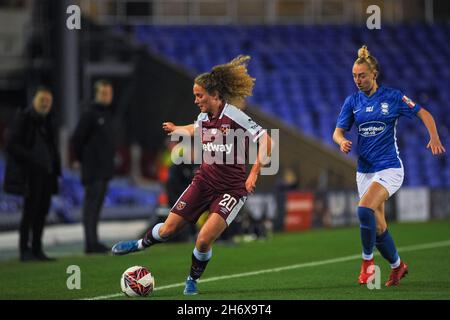 Lois Joel ( 20 West Ham United ) on the ball  During the Womens Conti Cup game between Birmingham City & West Ham at The St. Andrew's Trillion Trophy Stadium   Stadium in Birmingham, England  Karl W Newton/Sports Press Photo Stock Photo