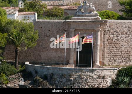 Defensive military architecture of the island of Menorca. Stock Photo