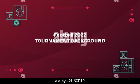 Football 2022 tournament background. Vector illustration Football Pattern for banner, card, website. burgundy color national flag qatar Stock Vector