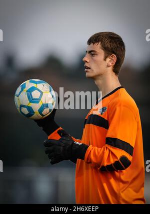 Soccer action with Bonners Ferry vs CDA Charter High School in Post Falls, Idaho. Stock Photo