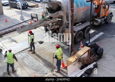 Internet Infrastructure Work in the Bronx, New York, NY USA Stock Photo